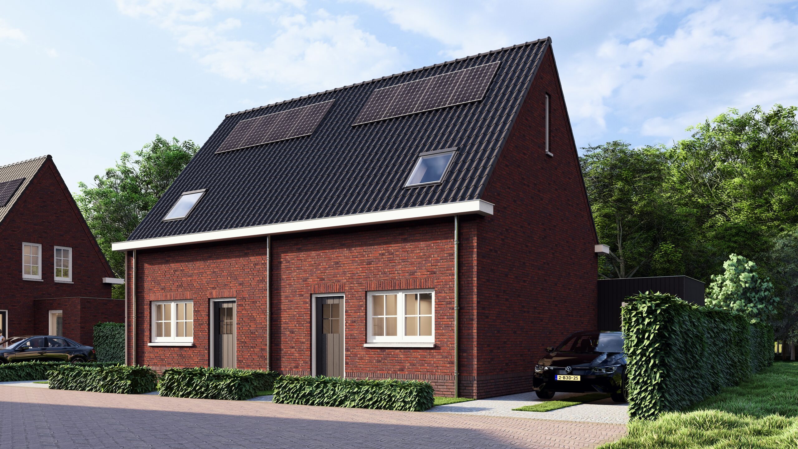 Twee-onder-een-kapwoning met oprit en zonnepanelen