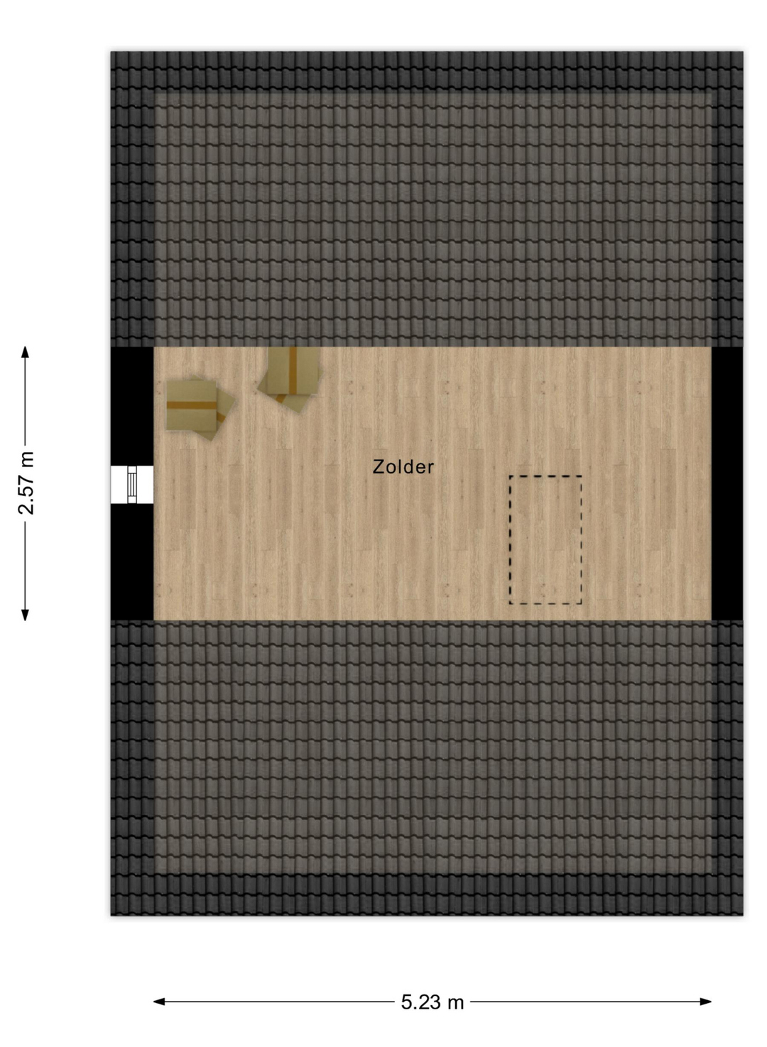 Zolder plattegrond van een dubbele woning
