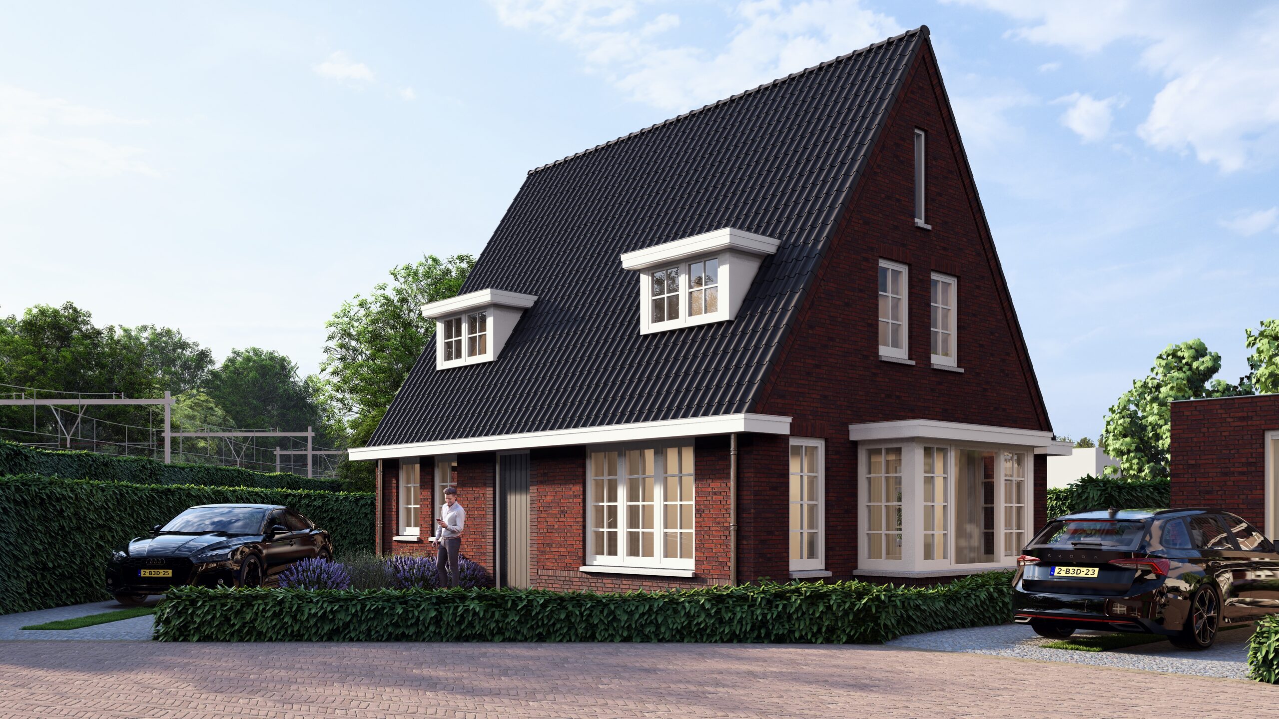 Vrijstaande woning met erker en oprit