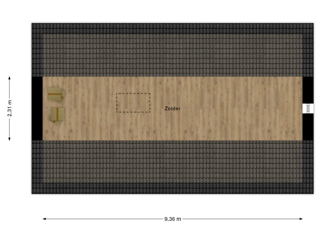 Zolder plattegrond van een vrijstaande woning